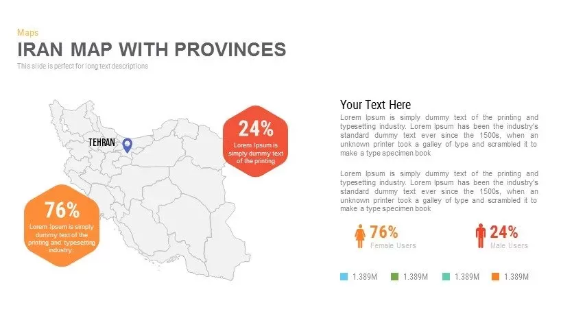 Iran Map With Provinces Powerpoint and Keynote template