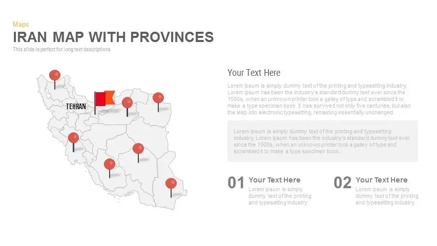Iran Map With Provinces Powerpoint and Keynote template