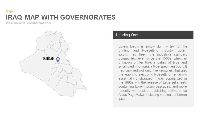 Iraq Map With governorates Powerpoint and Keynote template