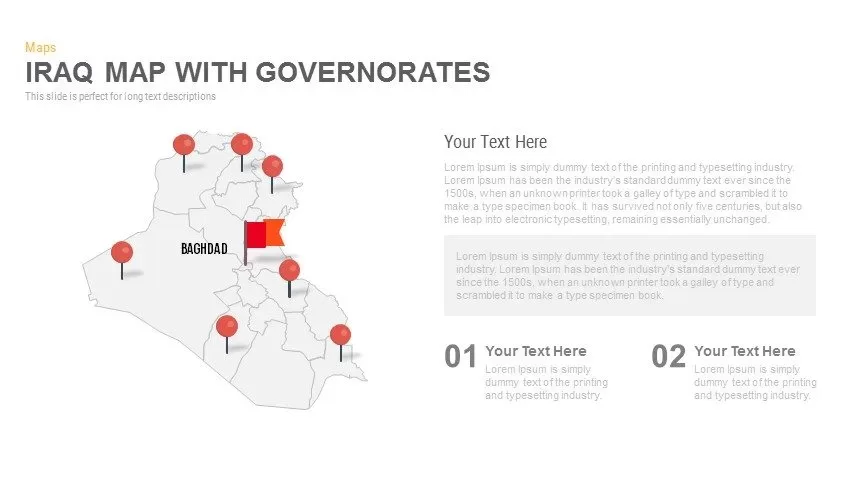 Iraq Map With governorates Powerpoint and Keynote template