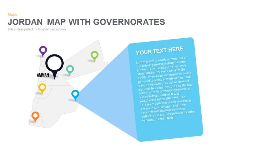 Jordan Map With Governorates Powerpoint and Keynote template