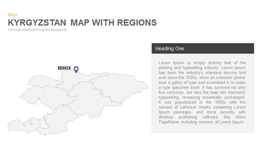 Kyrgyzstan Map With regions Powerpoint and Keynote template