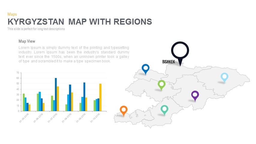 Kyrgyzstan Map With regions Powerpoint and Keynote template - SlideBazaar