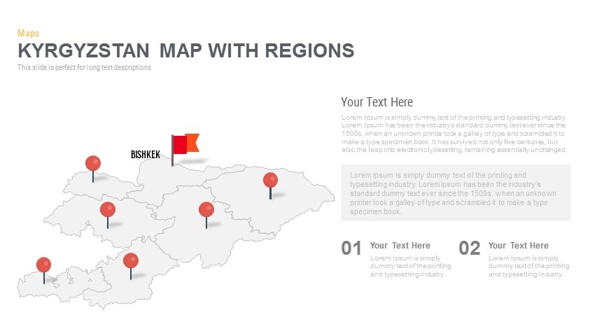 Kyrgyzstan Map With regions Powerpoint and Keynote template - SlideBazaar