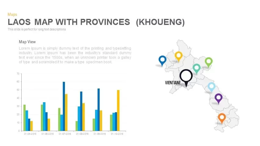 Laos Map With provinces Powerpoint and Keynote template