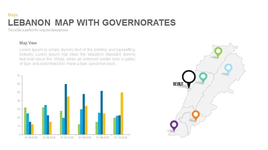 Lebanon Map With governorates Powerpoint and Keynote template