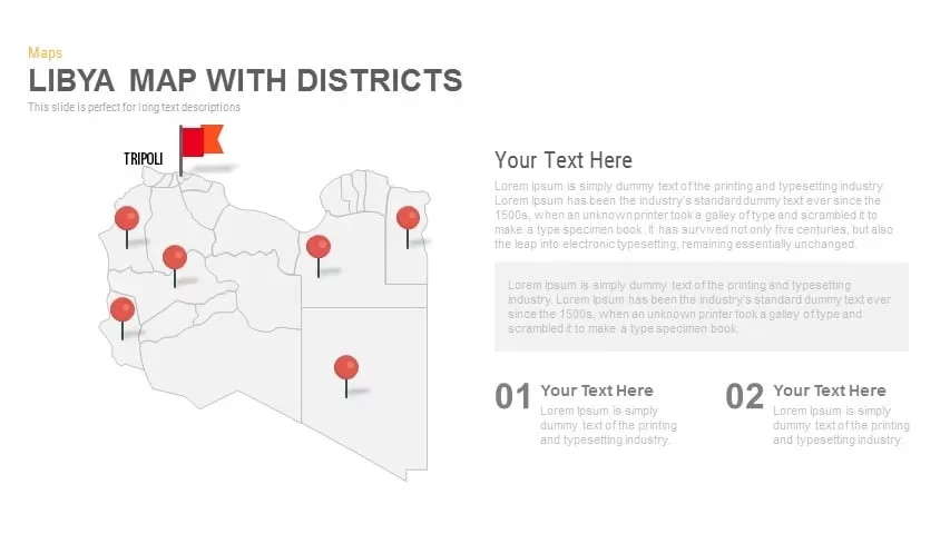 Libya Map With districts Powerpoint and Keynote template