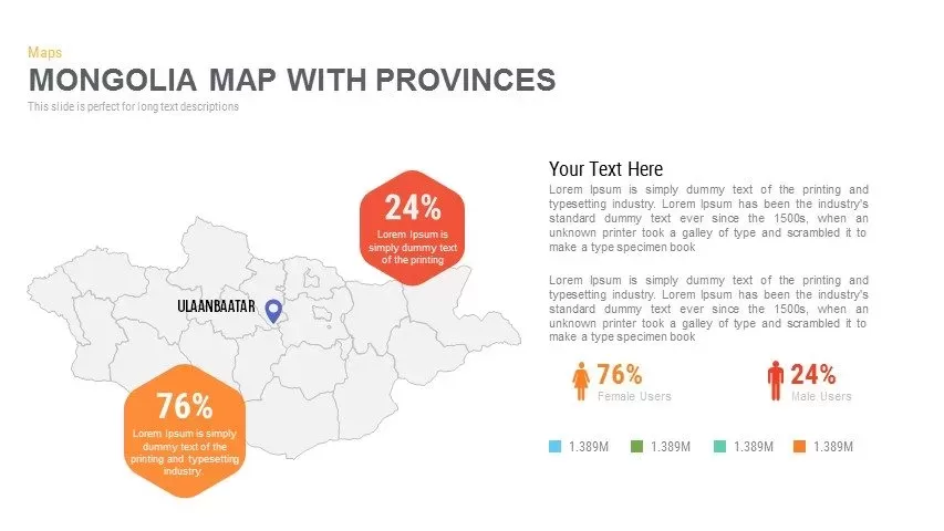 Mongolia Map With provinces Powerpoint and Keynote template