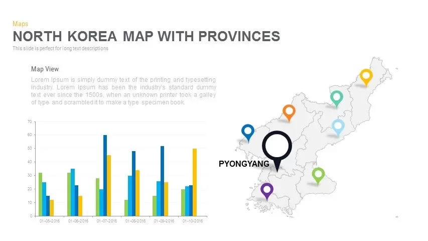 North Korea Map Powerpoint and Keynote template