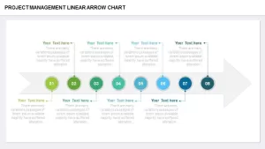 Project management linear arrow chart