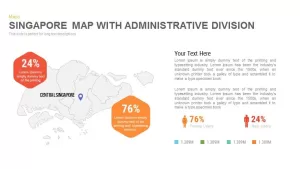 Singapore Map With Administrative Division Powerpoint and Keynote template