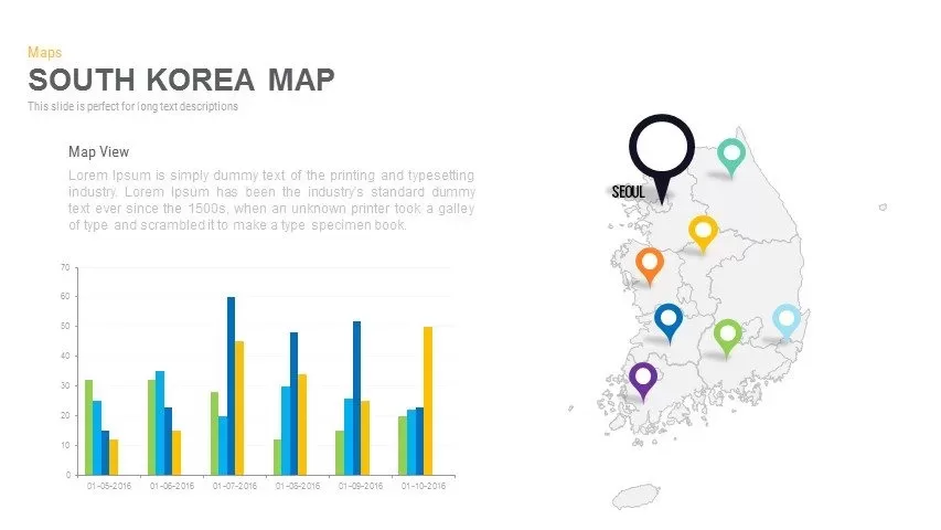 South Korea Map Powerpoint and Keynote template