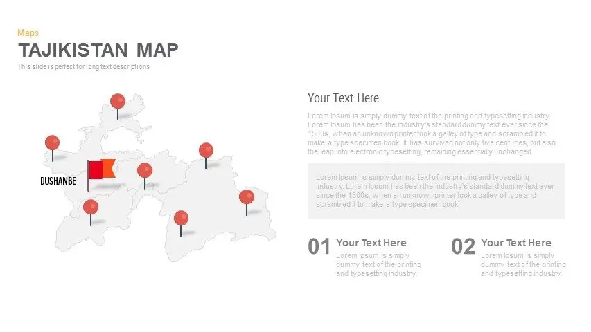 Tajikistan Map Powerpoint and Keynote template