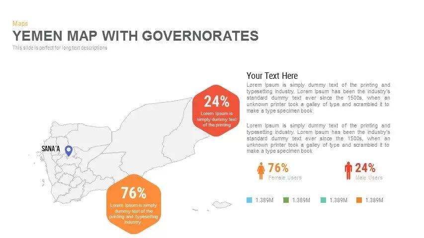 Yemen Map With governorates Powerpoint and Keynote template