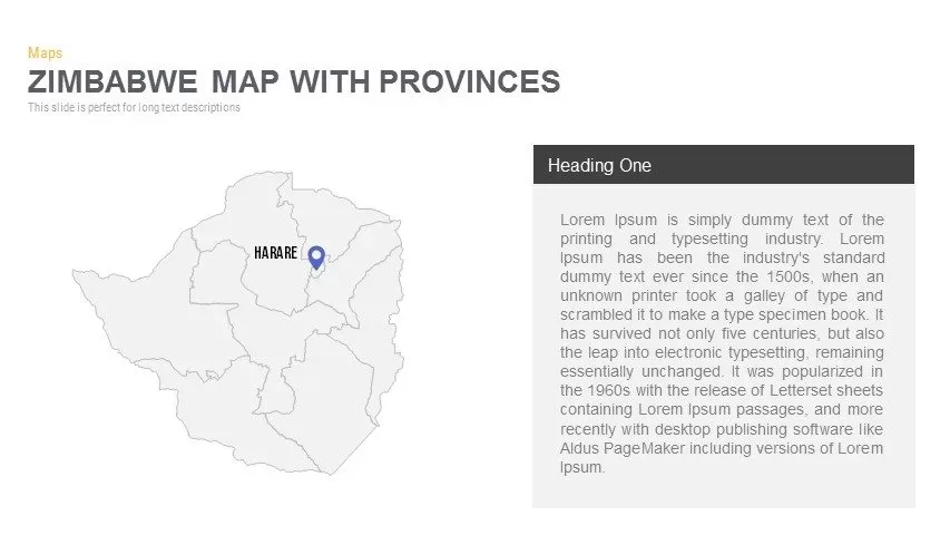 Zimbabwe Map With provinces Powerpoint and Keynote template