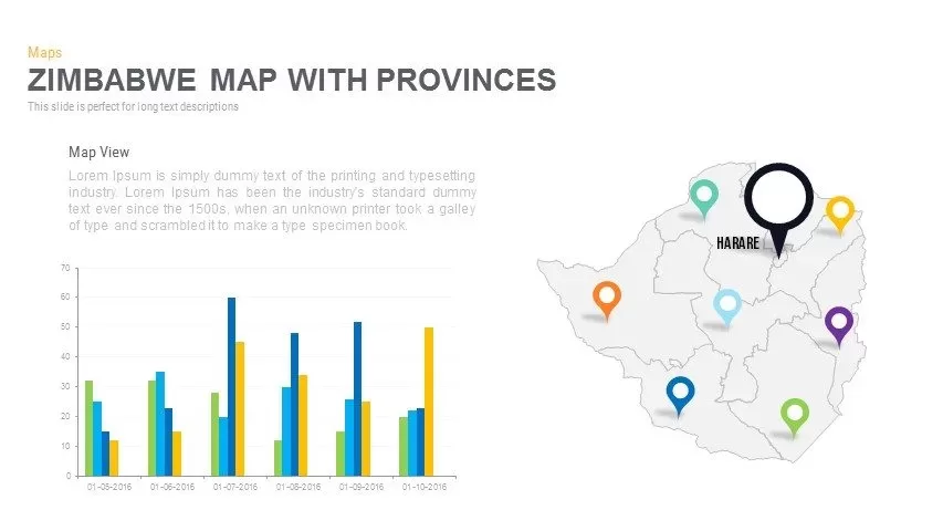 Zimbabwe Map With provinces Powerpoint and Keynote template