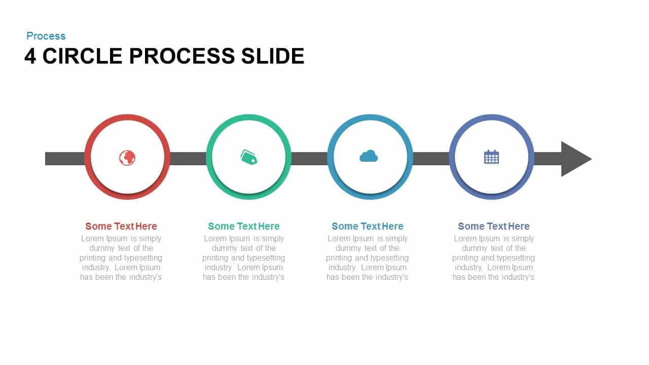 4 circle process PowerPoint template and keynote
