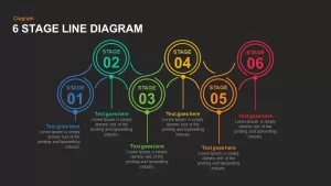 6 Stage Line Diagram Powerpoint and Keynote template