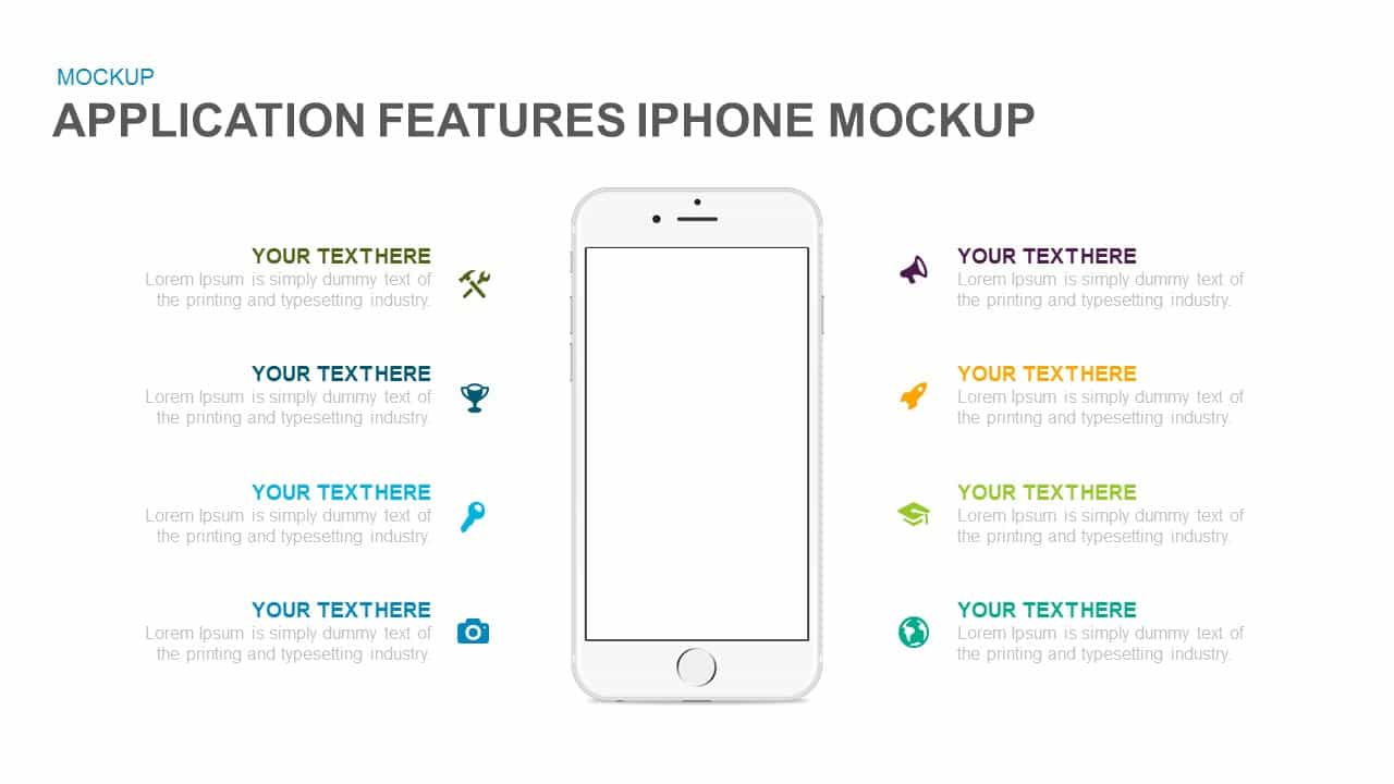 Application Features Iphone Mockup Powerpoint Template And Keynote