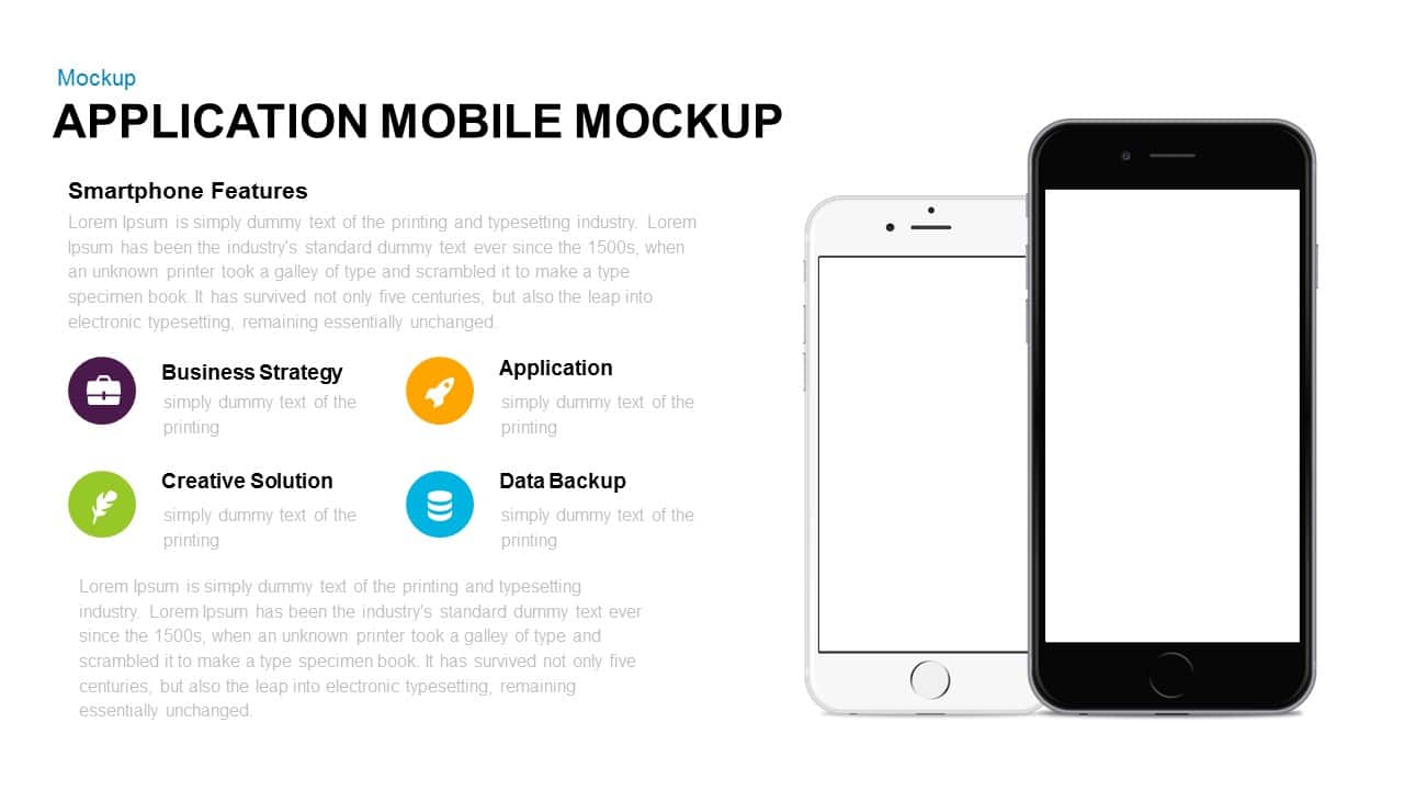 Application mobile mockup PowerPoint template and keynote