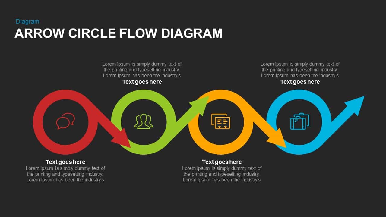 Arrow Circle Flow Diagram PowerPoint Template