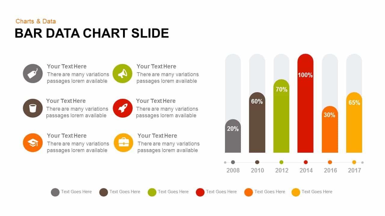 Data bar chart PowerPoint template and keynote