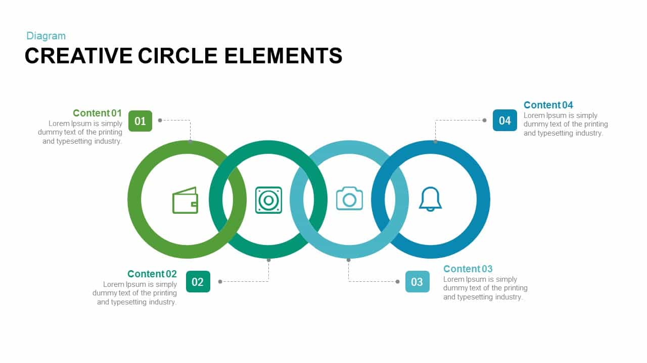 Creative circle elements PowerPoint template and keynote