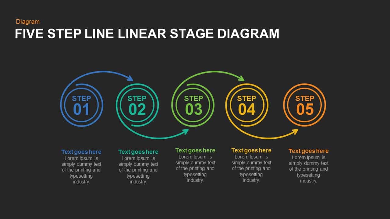 5 And 6 Steps Linear Line Diagram Template For Powerpoint And Keynote 6121