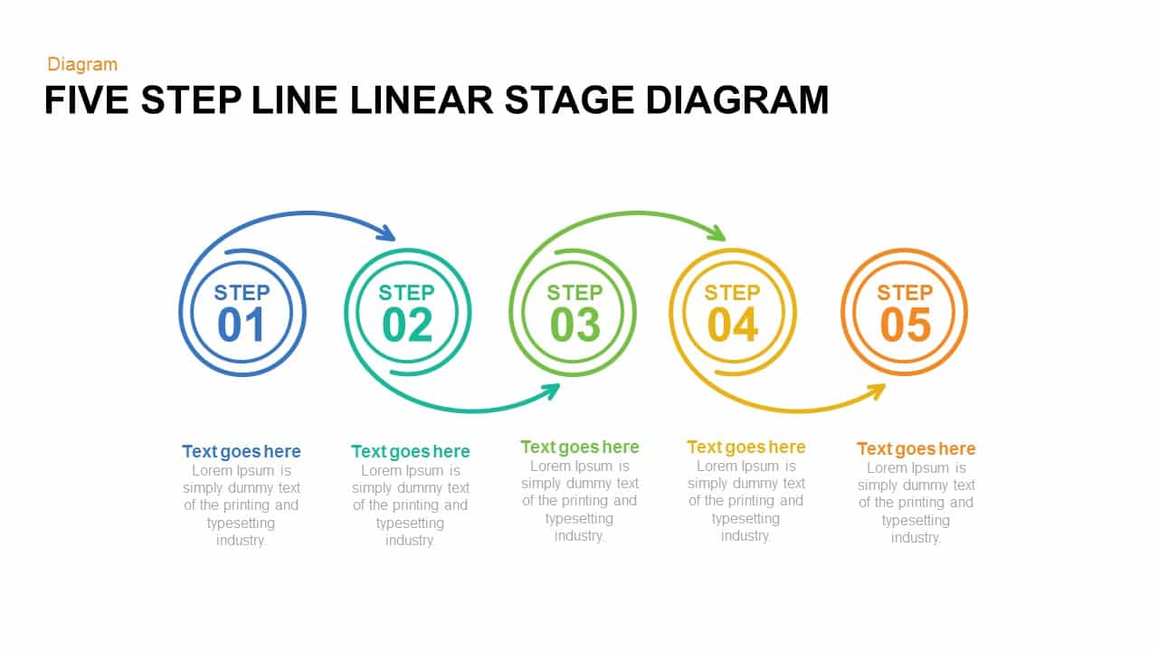 5 And 6 Steps Linear Line Diagram Template For Powerpoint And Keynote 1457