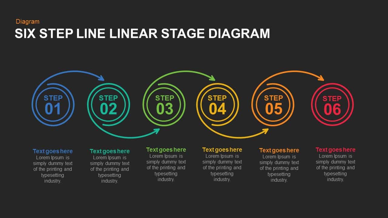 5 And 6 Steps Linear Line Diagram Template For Powerpoint And Keynote 2423