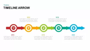 Timeline arrow PowerPoint template and keynote