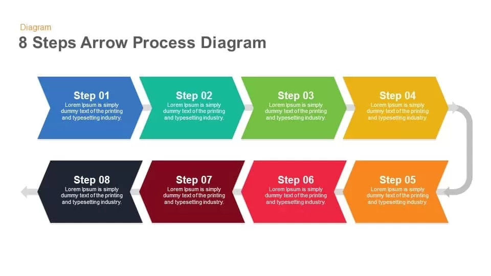 8 steps arrow process keynote template