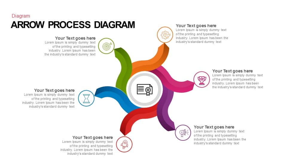 arrow process diagram PowerPoint template and keynote