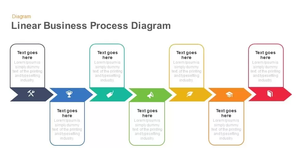 Linear Business Process Diagrams Template for PowerPoint and Keynote