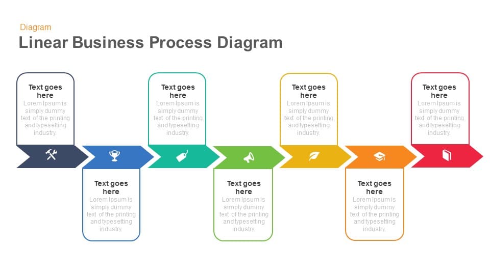 Linear Business Process Diagrams Template For Powerpoint And Keynote 4359