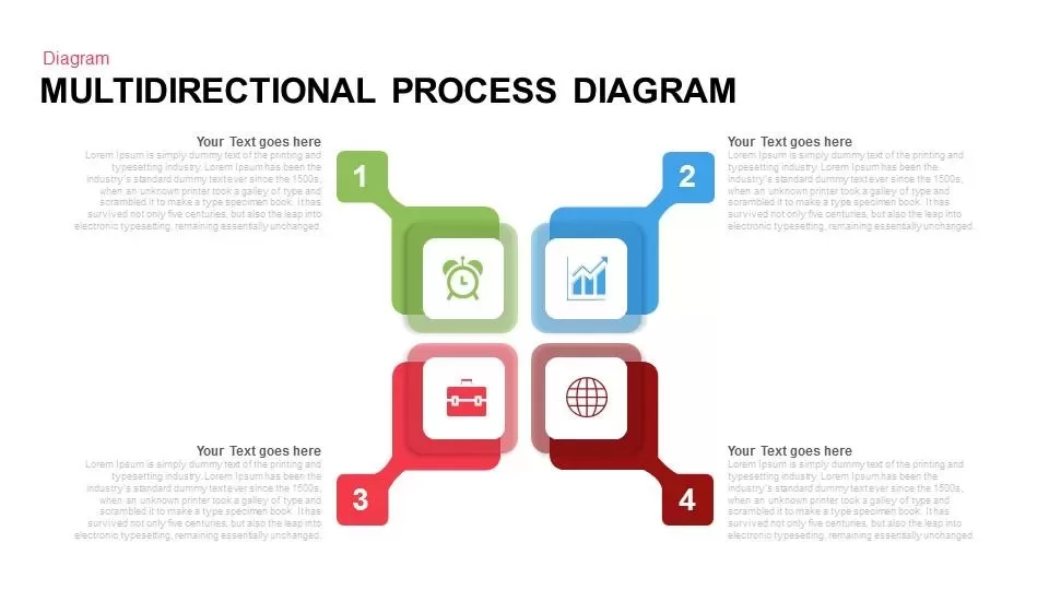 Multi directional Process Diagram PowerPoint Template