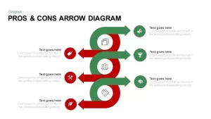 Pros and Cons PowerPoint Template Diagram with Arrow