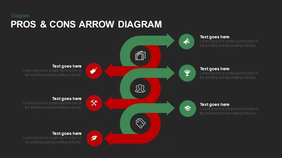 Pros &amp; Cons Arrow Diagram