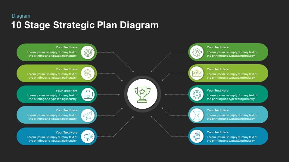 10 Stage Strategic Plan Diagram Template For Powerpoint And Keynote 2741