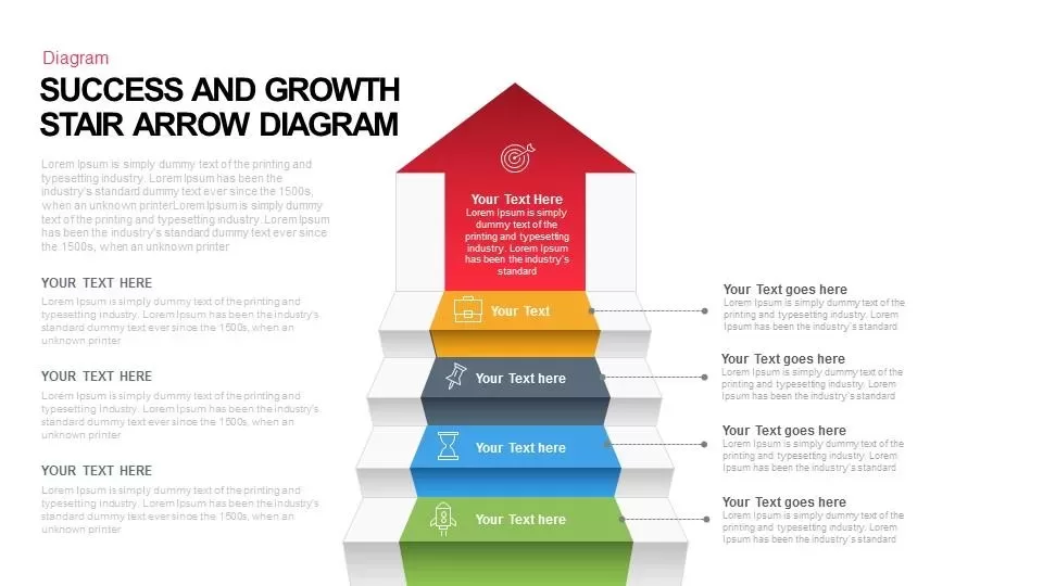 Success and Growth Stair Arrow Diagram Keynote And Powerpoint Template