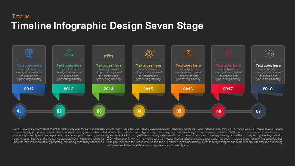 Timeline Infographic Design Seven Stage