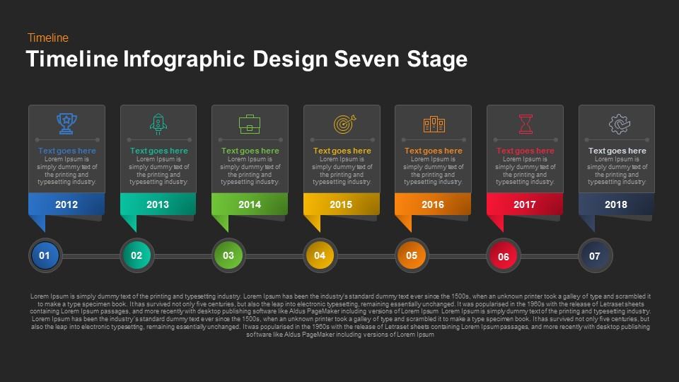 Timeline Infographic Design Seven Stage