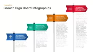 Infographic Growth Sign Board PowerPoint Template and Keynote Slide