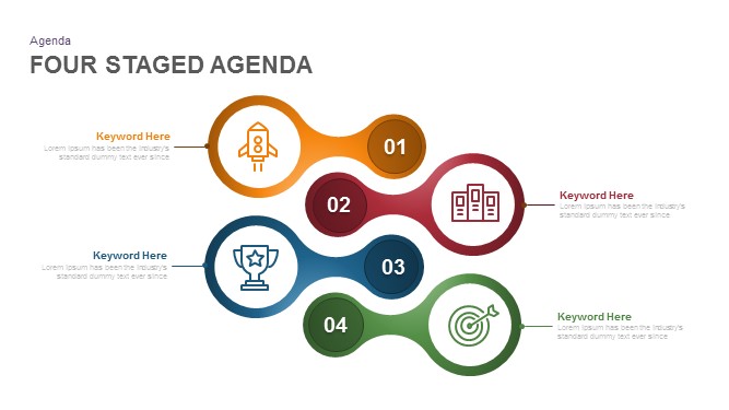 4 Staged Agenda Powerpoint Template And Keynote Slide Slidebazaar