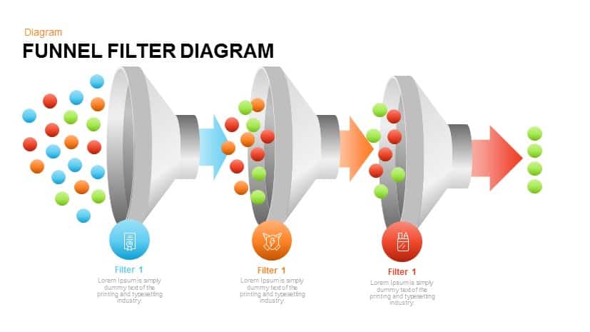 filter funnel diagram PowerPoint template and keynote 