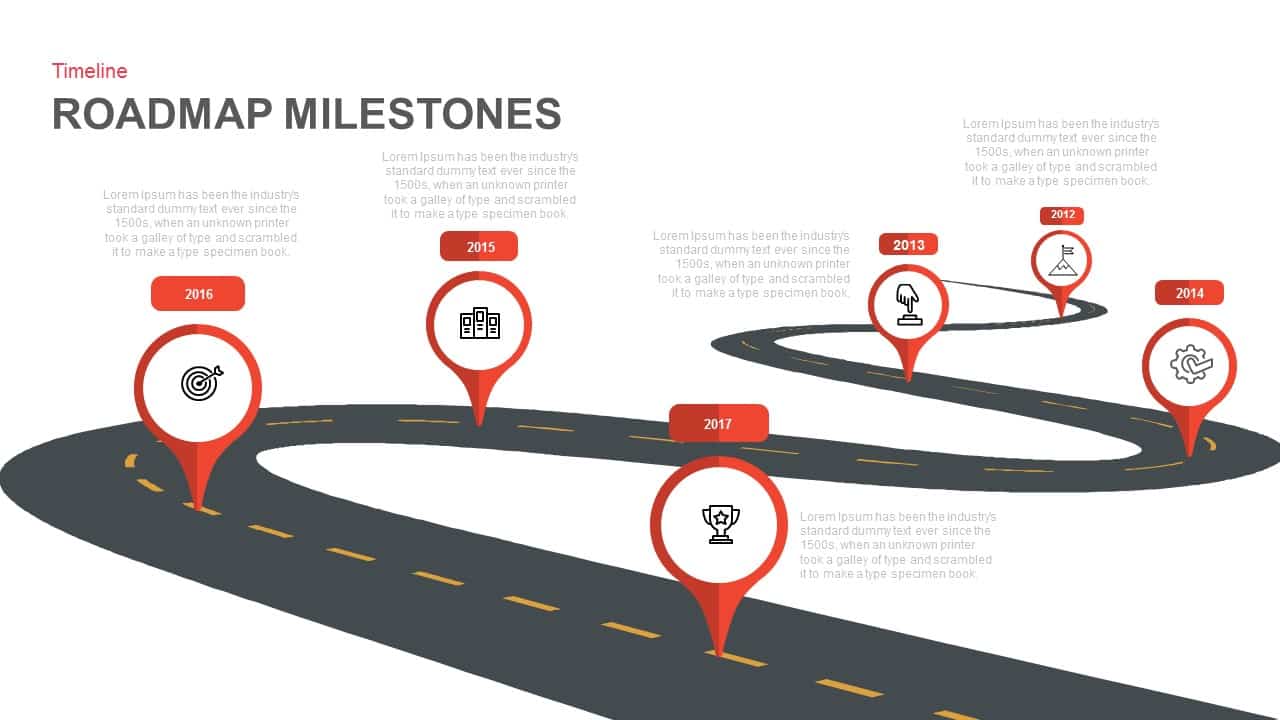 Milestone roadmap PowerPoint template