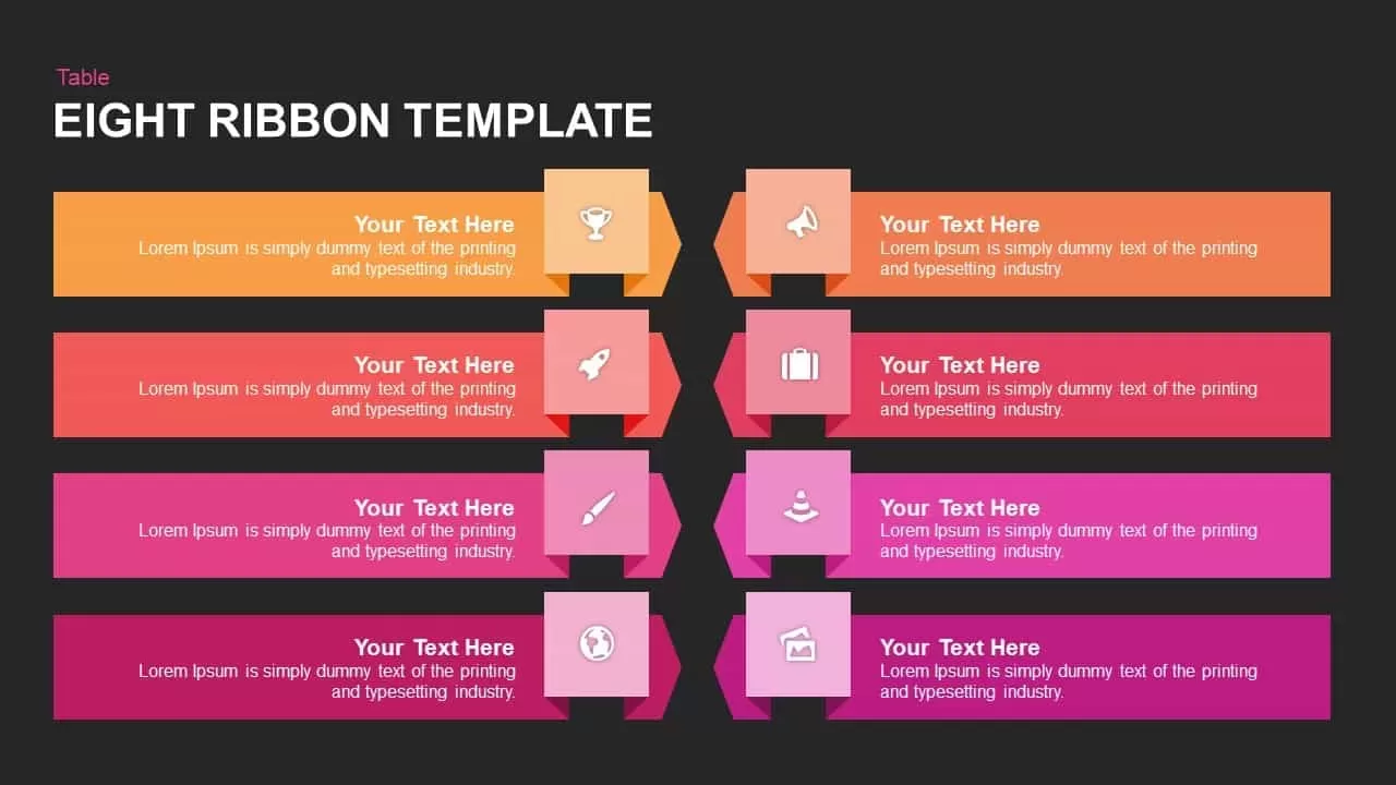 8 Ribbon PowerPoint Template