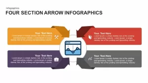 4 section infographic arrow PowerPoint template and keynote