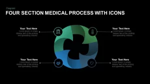 Four Section Medical Process With Icons Powerpoint and Keynote template