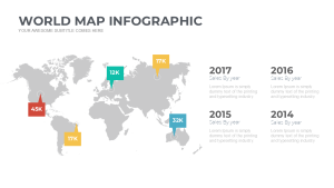 Free Simple Presentation Template world map infographic